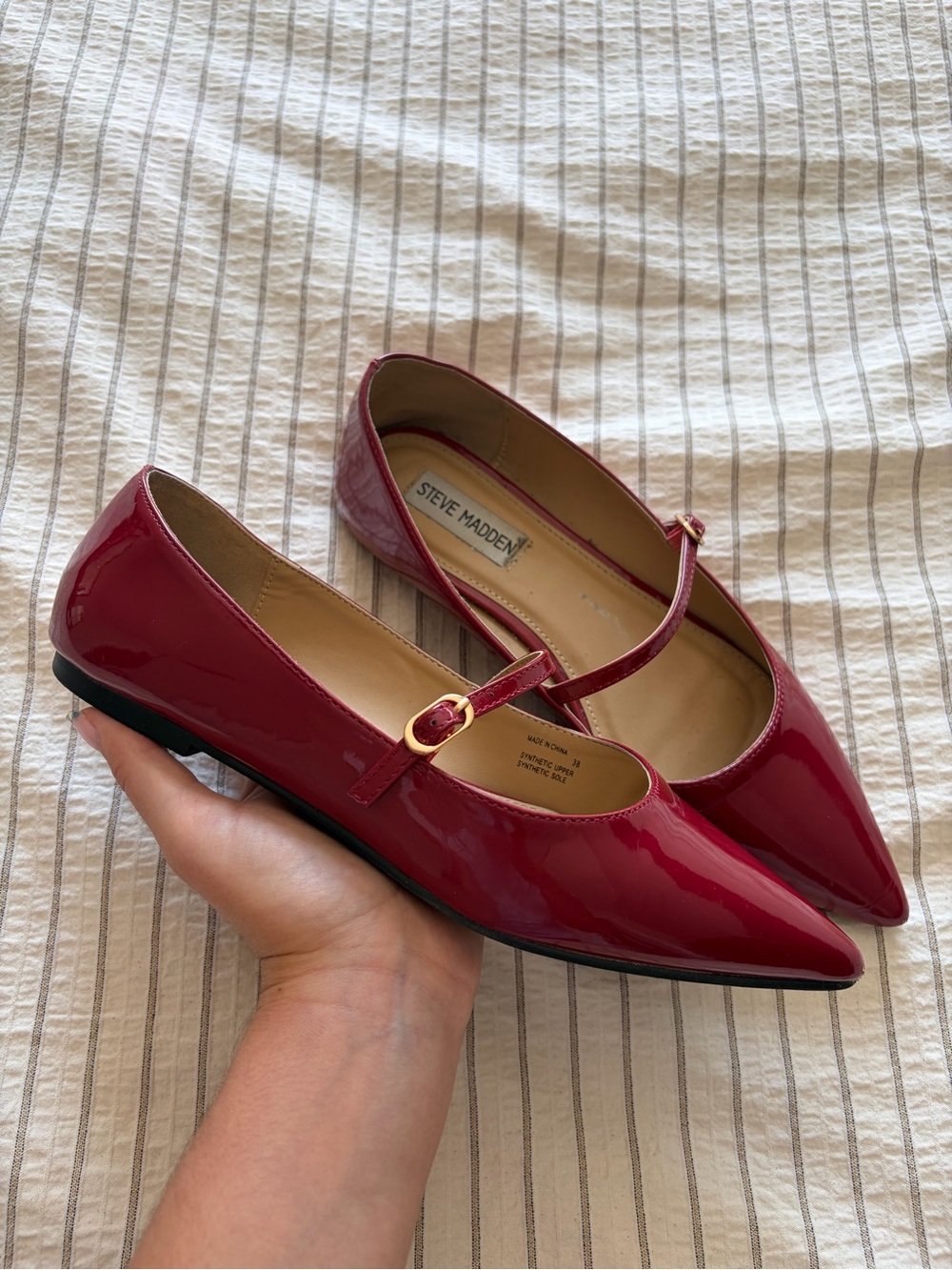 Steve Madden Cherry Patent Mary Jane Flats